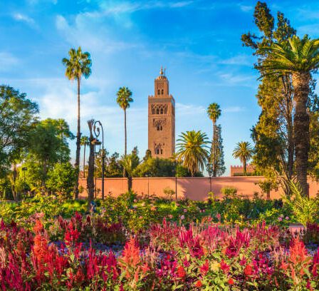 La mosquée Koutoubia et ses jardins à Marrakech